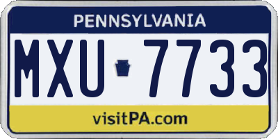 PA license plate MXU7733