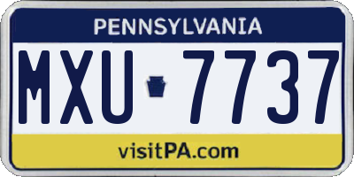PA license plate MXU7737