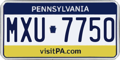 PA license plate MXU7750