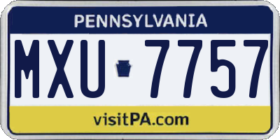 PA license plate MXU7757