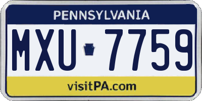 PA license plate MXU7759