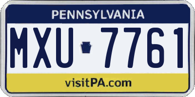 PA license plate MXU7761