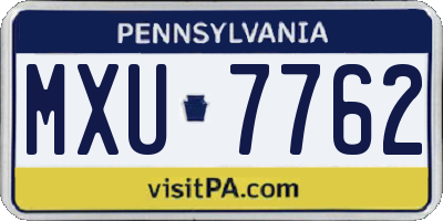 PA license plate MXU7762