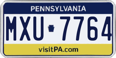 PA license plate MXU7764