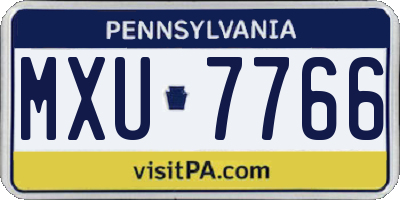 PA license plate MXU7766