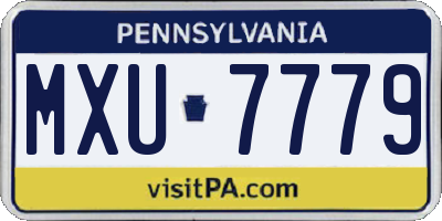 PA license plate MXU7779
