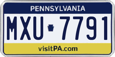 PA license plate MXU7791