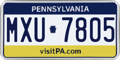 PA license plate MXU7805