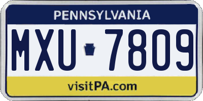 PA license plate MXU7809