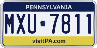 PA license plate MXU7811