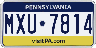 PA license plate MXU7814