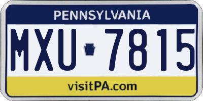 PA license plate MXU7815