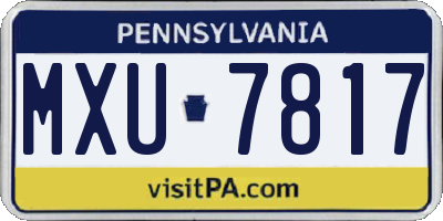 PA license plate MXU7817