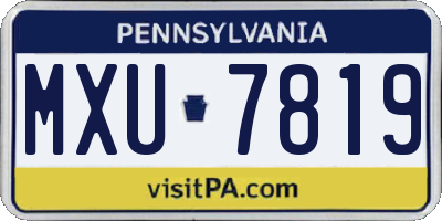 PA license plate MXU7819