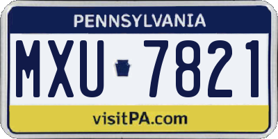 PA license plate MXU7821