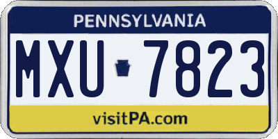 PA license plate MXU7823