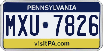 PA license plate MXU7826