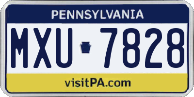 PA license plate MXU7828