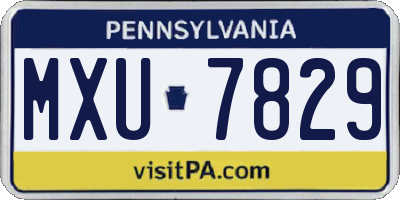 PA license plate MXU7829