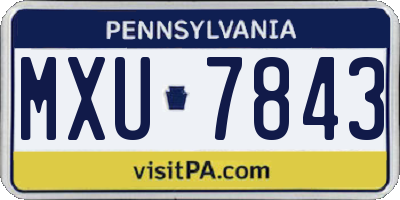 PA license plate MXU7843