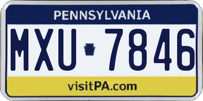 PA license plate MXU7846