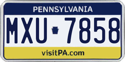 PA license plate MXU7858