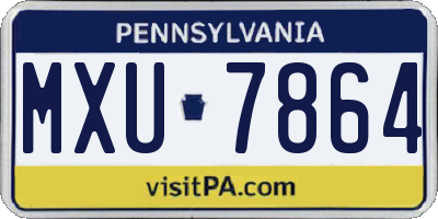 PA license plate MXU7864