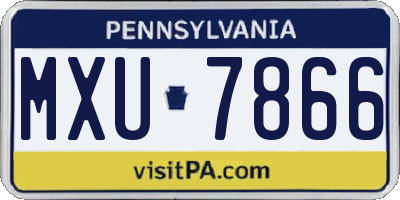 PA license plate MXU7866