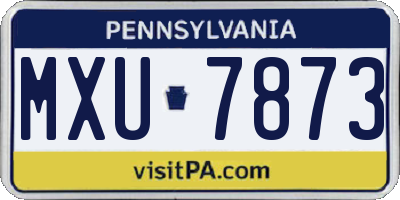 PA license plate MXU7873