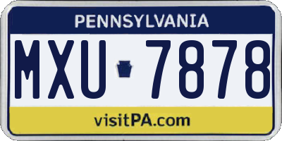 PA license plate MXU7878