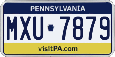 PA license plate MXU7879