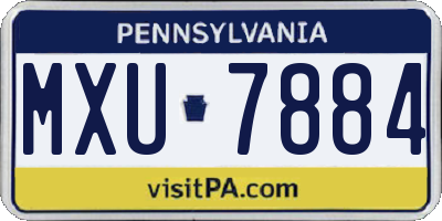 PA license plate MXU7884