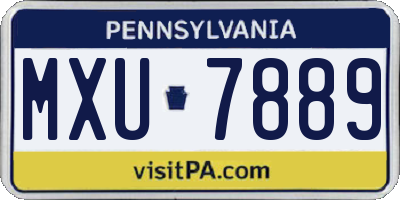 PA license plate MXU7889