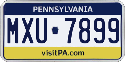 PA license plate MXU7899