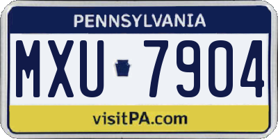 PA license plate MXU7904