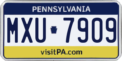 PA license plate MXU7909