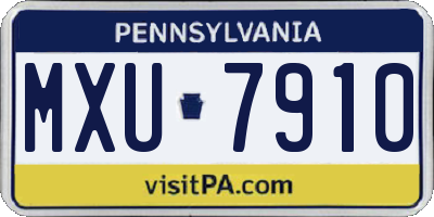 PA license plate MXU7910