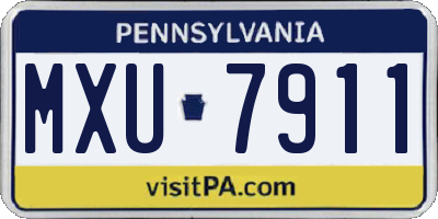 PA license plate MXU7911