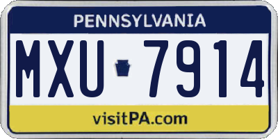 PA license plate MXU7914