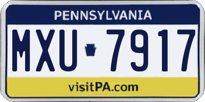 PA license plate MXU7917