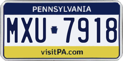 PA license plate MXU7918