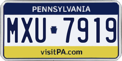 PA license plate MXU7919