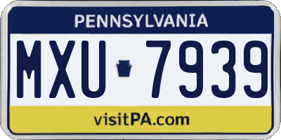 PA license plate MXU7939