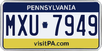 PA license plate MXU7949
