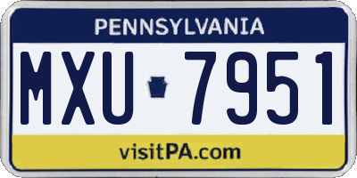 PA license plate MXU7951