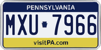 PA license plate MXU7966