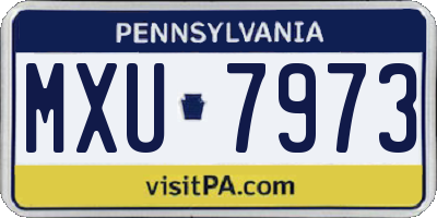 PA license plate MXU7973