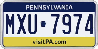 PA license plate MXU7974