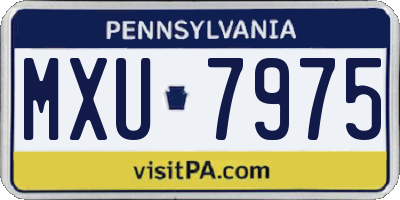 PA license plate MXU7975