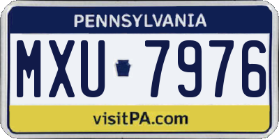 PA license plate MXU7976